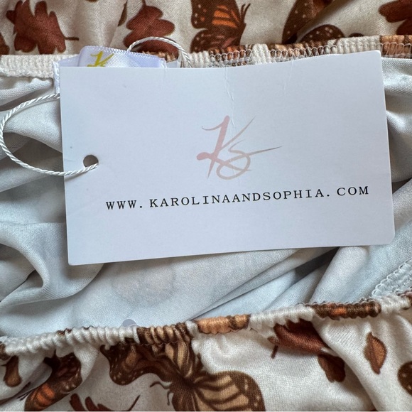 Butterfly Print Dance Leotard Fall Colors by Karolina and Sophia Size 7-8 NWT - Picture 3 of 6